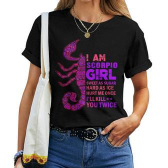 Scorpio Girl Queen October November Scorpion Birthday Zodiac Women T-shirt - Monsterry