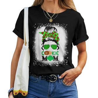 Scout Cookie Mom Girl Troop Messy Bun Sunglasses Women T-shirt - Seseable