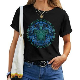 Sea Turtle Tribal Hawaiian Hawaii Turtles Lover Women T-shirt - Monsterry DE