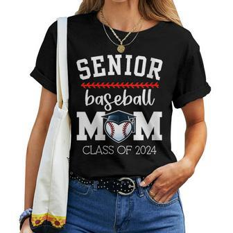 Senior Baseball Mom 2024 Senior Mom Class Of 2024 Baseball Women T-shirt - Seseable