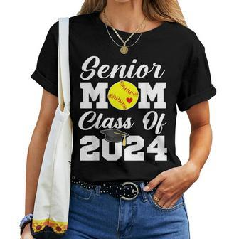 Senior Mom Class Of 2024 Softball Mom Graduation Graduate Women T-shirt - Seseable