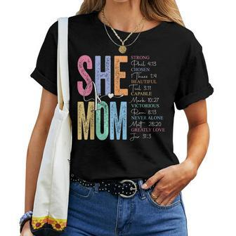 She Is Mom Religious Believe Verses Christian Women T-shirt | Mazezy DE