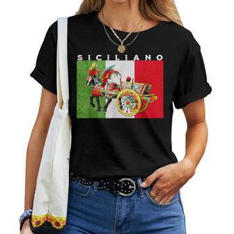 Siciliano Horse Folklore Italian Sicily Women T-shirt - Monsterry CA