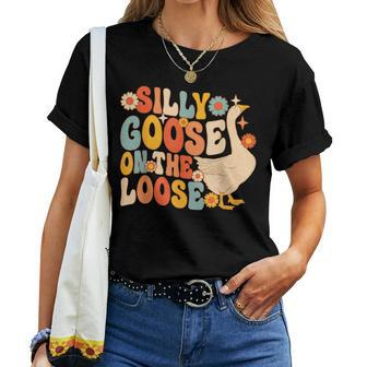 Silly Goose On The Loose Retro Groovy Women T-shirt - Monsterry DE