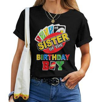 Sister Of The Birthday Boy Uno Mom Mama 1St Bday Women T-shirt - Monsterry