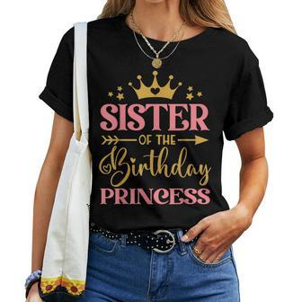 Sister Of The Birthday Princess Themed Family Girl Birthday Women T-shirt - Monsterry DE