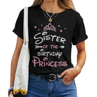 Sister Of The Birthday Princess Toddler Kid Girl Family Cute Women T-shirt - Monsterry DE