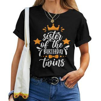 Sister Of The Birthday Twins Twin Celebrate Cute Women T-shirt - Monsterry DE