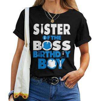 Sister Of The Boss Birthday Boy Baby Decorations Women T-shirt - Thegiftio UK