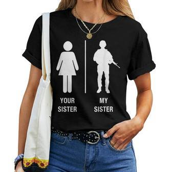 Your Sister My Sister Soldier Military Sister Women T-shirt - Monsterry