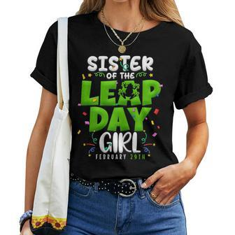 Sister Of The Leap Day Girl February 29Th Birthday Leap Year Women T-shirt - Thegiftio UK