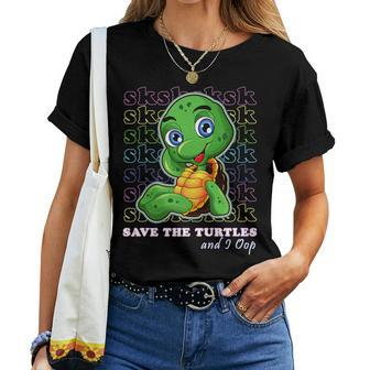 Sksksk And I Oop Save The Turtles Trendy Meme Girls Women T-shirt - Monsterry AU