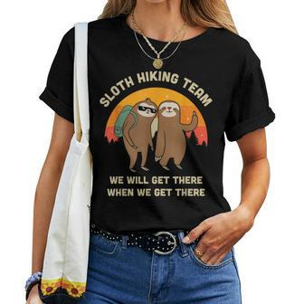 Sloth Hiking Team Vintage Women T-shirt - Monsterry UK
