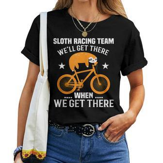 Sloth Racing Team Mtb Cycling Women T-shirt - Monsterry