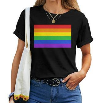 Small Pride Flag Subtle Pride Rainbow Lgbt Gay Pride Month Women T-shirt - Monsterry