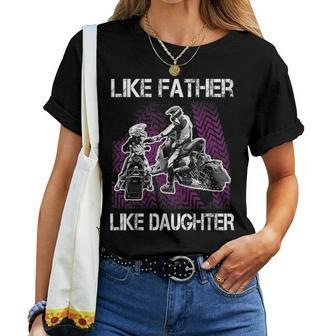 Snowmobile Father And Daughter T Girls Snowcross Women T-shirt - Monsterry