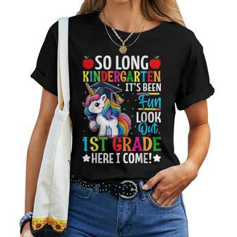 So Long Kindergarten Look Out First Grade Here I Come Girls Women T-shirt - Monsterry