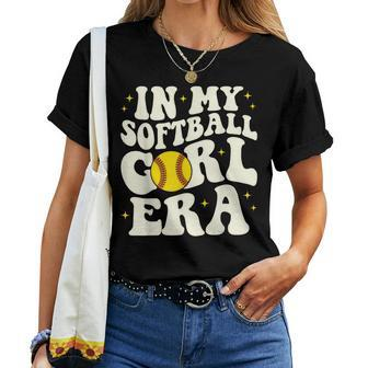 In My Softball Girl Era Retro Groovy Softball Girl Women T-shirt - Monsterry