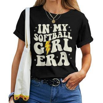 In My Softball Girl Era Retro Groovy Softball Girl Women T-shirt - Seseable