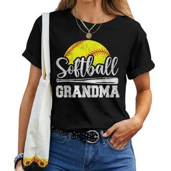 Softball Grandma Softball Player Game Day Mother's Day Women T-shirt - Seseable