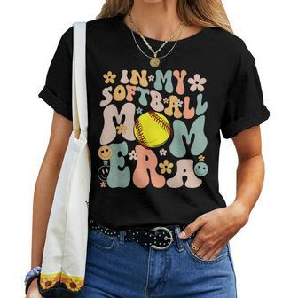 In My Softball Mom Era Mom Groovy Life Game Day Vibes Mama Women T-shirt - Seseable