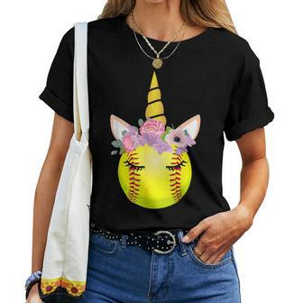 Softball Unicorn Unicorn Lover For Girls Women T-shirt - Monsterry DE