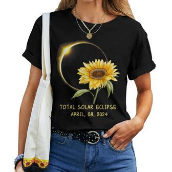 Solar Eclipse Sunflower April 8 2024 Women T-shirt - Seseable