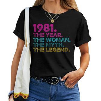 Special Birthday Vintage 1981 Year Woman Myth Legend Women T-shirt - Monsterry DE