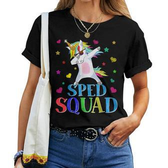 Sped Squad Special Education Unicorn Dab Teacher Women T-shirt - Monsterry CA