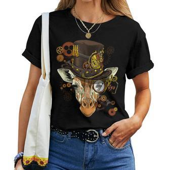 Steampunk Gear Giraffe Mechanical Animal Giraffe Lover Women T-shirt - Monsterry DE
