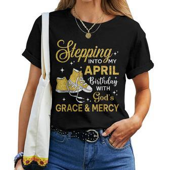Stepping Into My April Birthday Girls Shoes Bday Women T-shirt - Monsterry AU