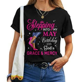 Stepping Into My May Girls High Heels Birthday Women T-shirt - Seseable