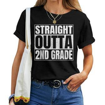 Straight Outta 2Nd Grade Class 2024 Second Grade Graduation Women T-shirt - Monsterry