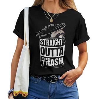 Straight Outta The Trash Cool Trash Panda Women T-shirt - Monsterry