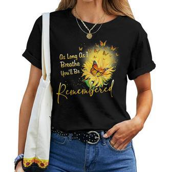 Sunflower Butterfly Angel Memorial Women T-shirt - Monsterry DE