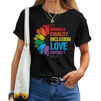 Sunflower Kindness Equality Inclusion Diversity Love Women T-shirt - Monsterry DE