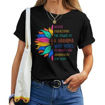 Sunflower Never Underestimate The Power Of Grandma Who Votes Women T-shirt - Seseable