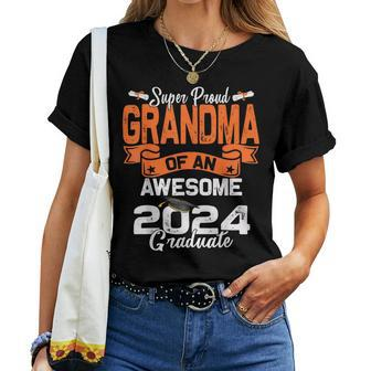 Super Proud Grandma Of A 2024 Graduate 24 Graduation Women T-shirt - Monsterry