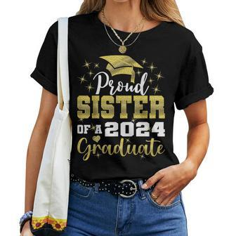 Super Proud Sister Of 2024 Graduate Awesome Family College Women T-shirt | Mazezy AU