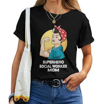 Superhero Social Worker Mom Social Worker Women T-shirt - Monsterry DE