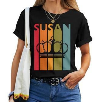 Susan Idea For Girls First Name Vintage Susan Women T-shirt - Seseable