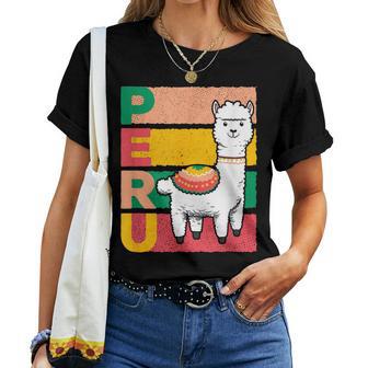 Sweet Llama Peru Illustration For A Peruvian Women T-shirt - Thegiftio UK