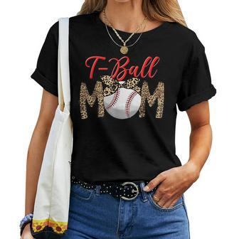 T Ball Mom Leopard Mother's Day Mama Ball Sport Player Women T-shirt - Monsterry DE