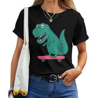 T Rex On Skate Board Skaters Skate Skating Woman Man Women T-shirt - Monsterry UK