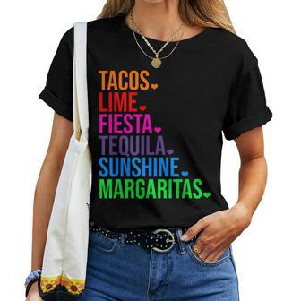 Tacos Lime Fiesta Tequila Cinco De Mayo Women T-shirt - Seseable