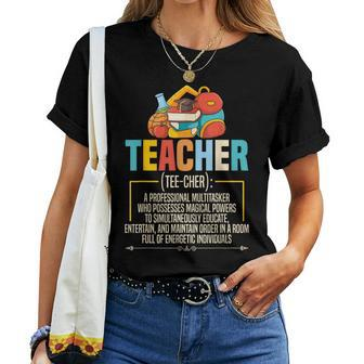 Teacher Definition Teaching School Teacher Women T-shirt - Monsterry