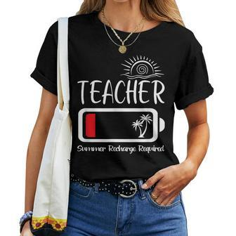 Teacher Summer Recharge Required Last Day School Women Women T-shirt - Monsterry