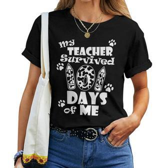 My Teacher Survived 101 Days Of Me School Dalmatian Dog Women T-shirt - Monsterry