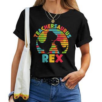 Teacheraurus Rex Preschool Teacher Dinosaur Pre-K Dino Women T-shirt - Monsterry UK