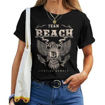 Team Beach Family Name Lifetime Member Women T-shirt - Seseable